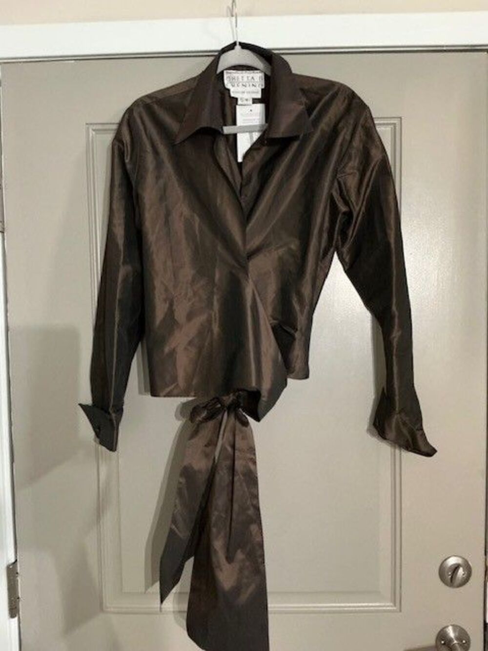 Chetta B Sherrie Bloom Peter Noviello Evening Blouse 100% Silk Bergdorf Goodman